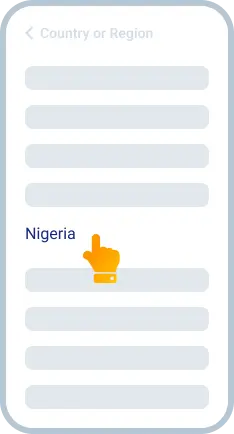 Step 6: Select country Nigeria.