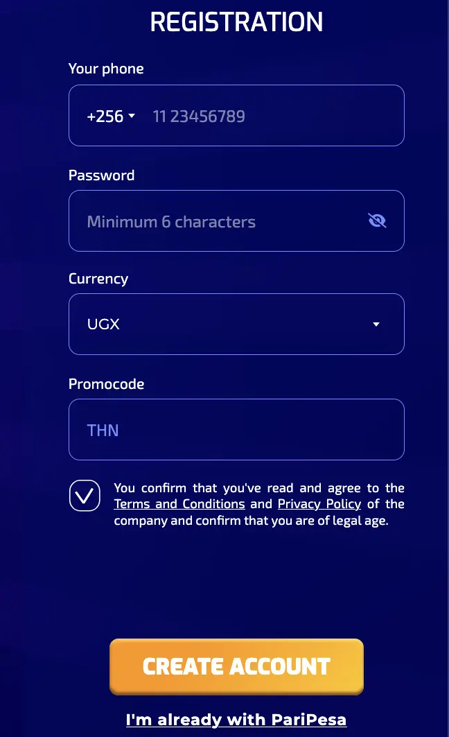 PariPesa Uganda sign up guide